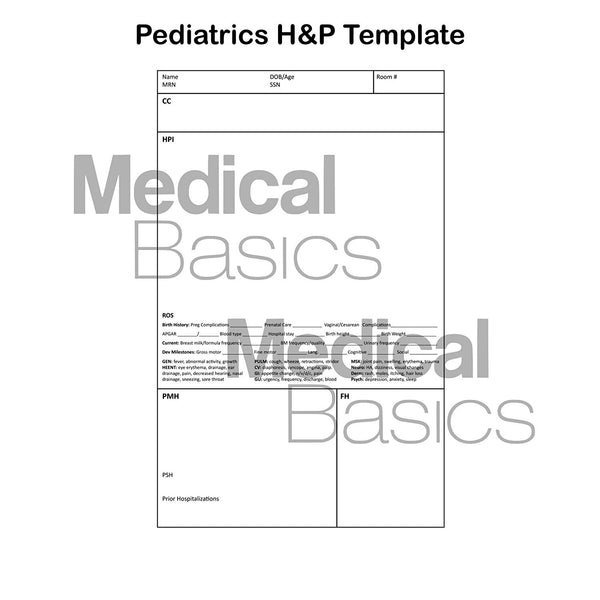 Bulk Order - Pediatrics H&P notebook