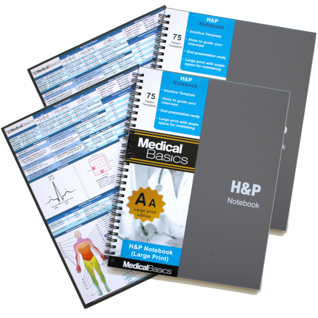 Health Notebook H&P notebook (Larger Print) - Medical History and Physical notebook, 50 ...
