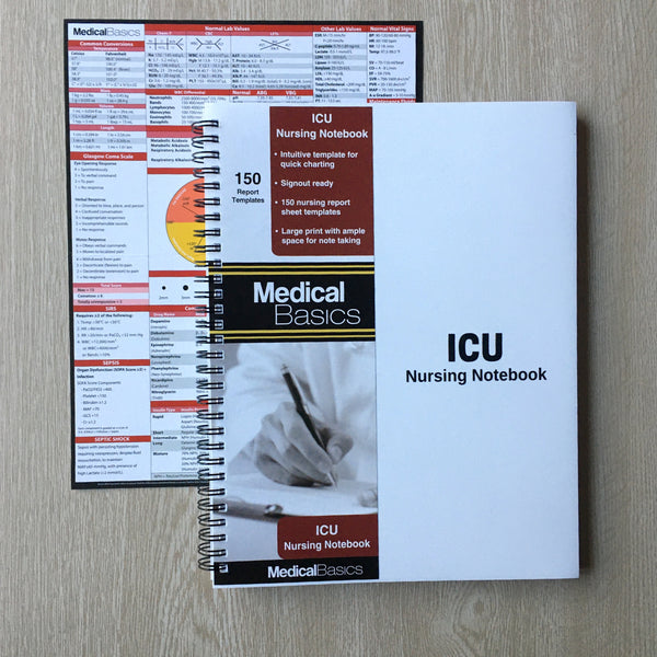 ICU Nursing Notebook - Large Print Patient Template Notebook, Quick ...