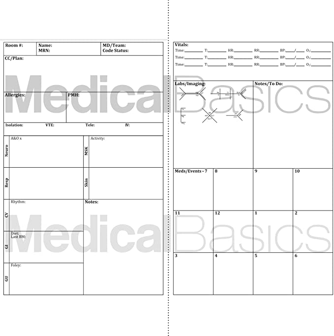 Pocket Nurse Report Sheet Notebook - Brain Sheet Template for MedSurg Nurses and CNA – Medical Basics pocket-nurse-report-sheet-notebook-brain-sheet-template-for-medsurg-nurses-and-cna-medical-basics