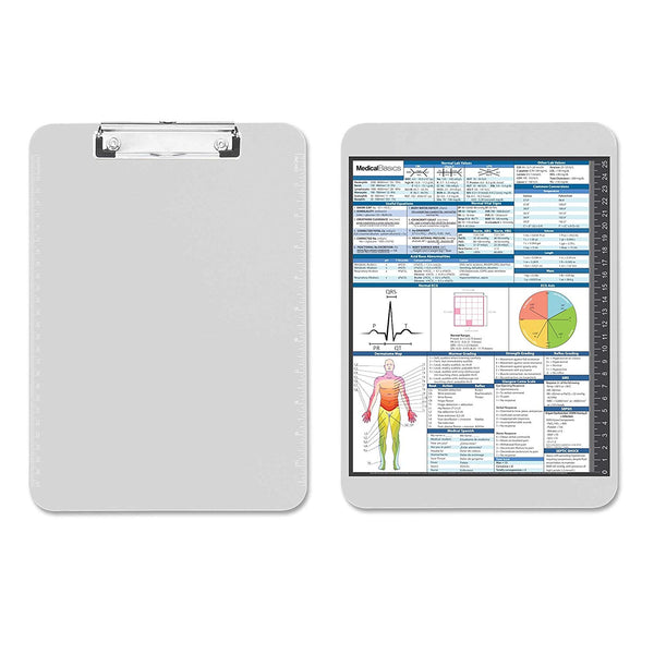 Flat Clipboard with Quick Medical Reference Sheet