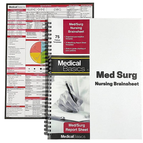 MedSurg Brain Sheet Notebook Nursing Report Sheet